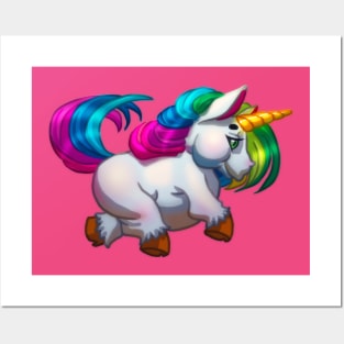 Chubby Cute Unicorn Posters and Art